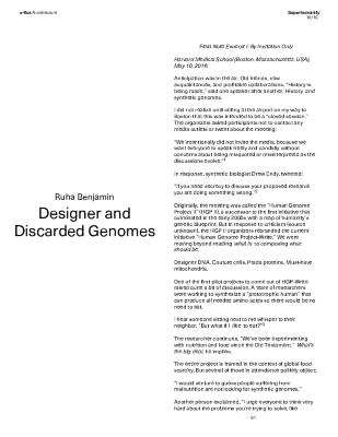 Designer and Discarded Genomes by Ruha Benjamin
