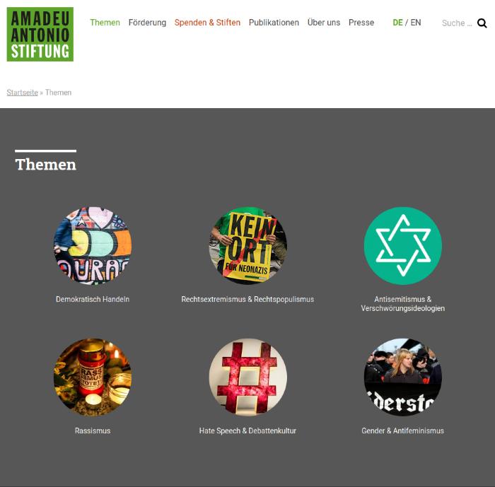 Amadeu Antonio Stiftung – Themen