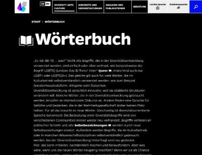 Wörterbuch | Diversity Arts Culture