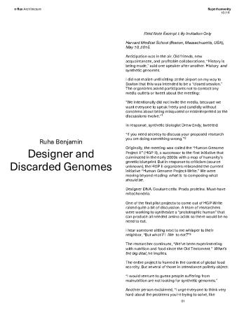 Designer and Discarded Genomes by Ruha Benjamin
